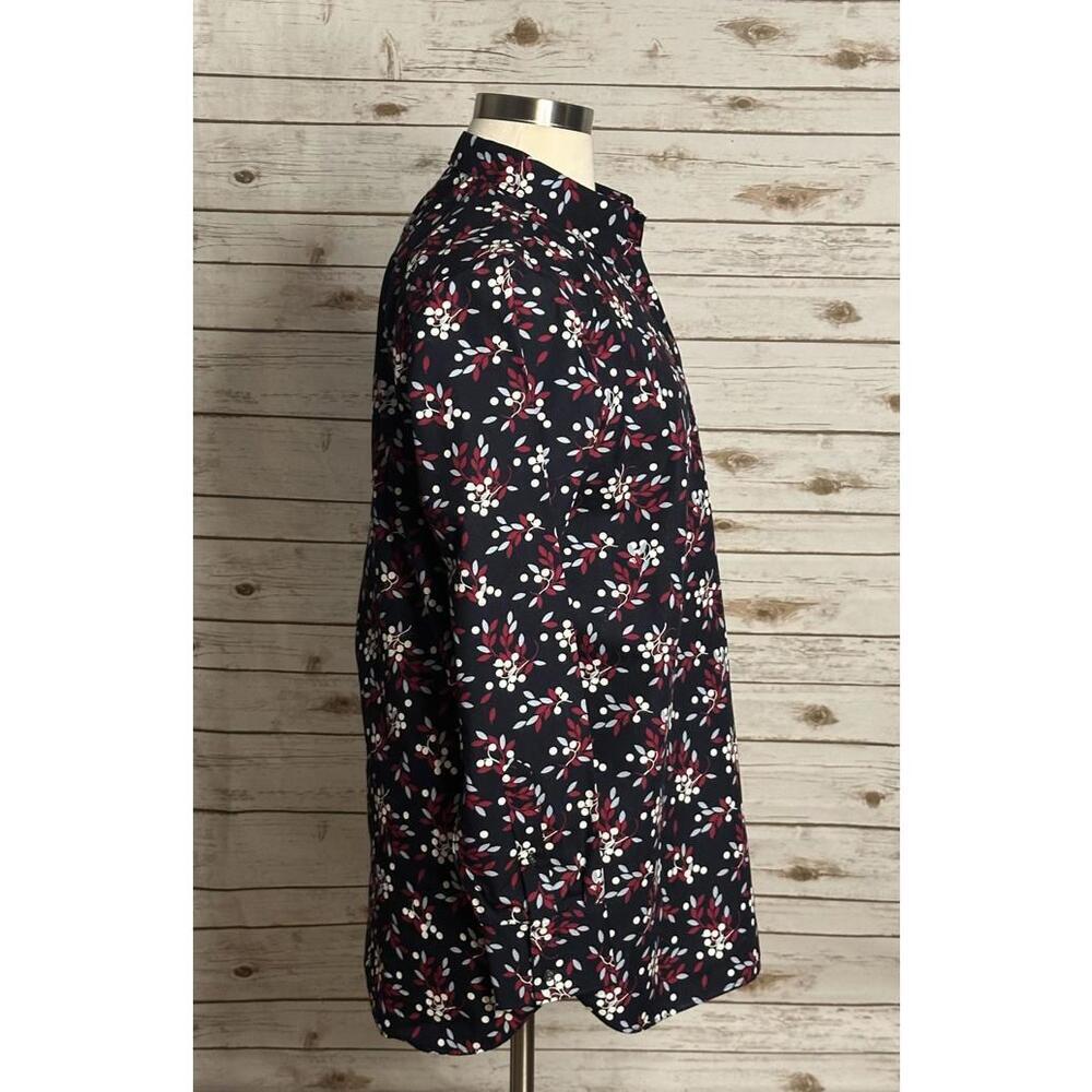 Lands' End classic casual cotton multicolored floral popover shirt Size 18T - Picture 4 of 8